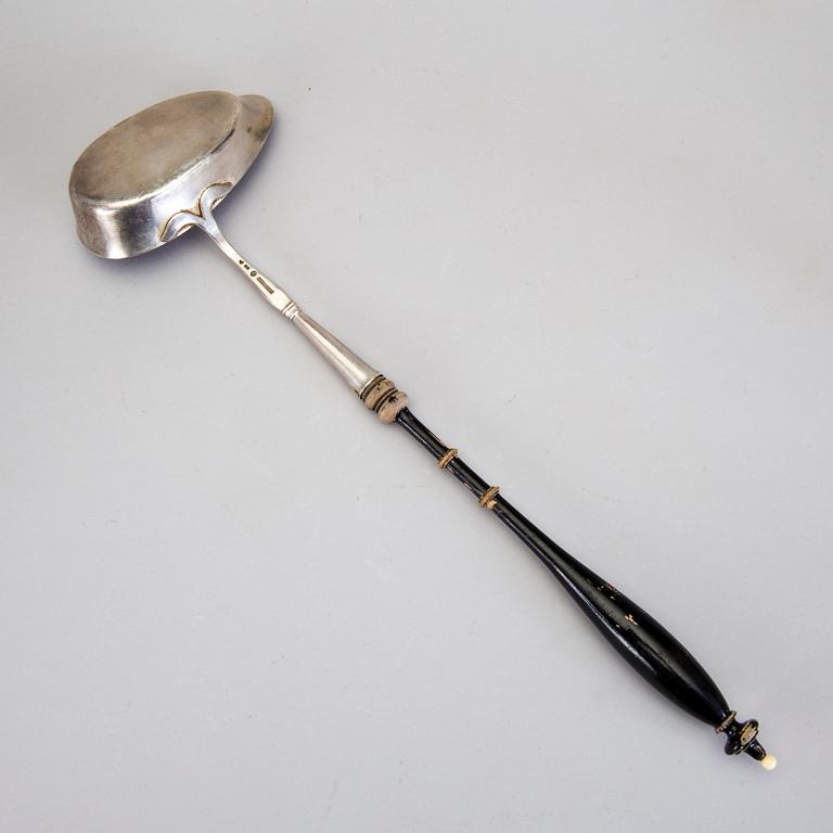 A Silver Soup Ladle by Nils Johan Åström, Sundsvall, 1846.