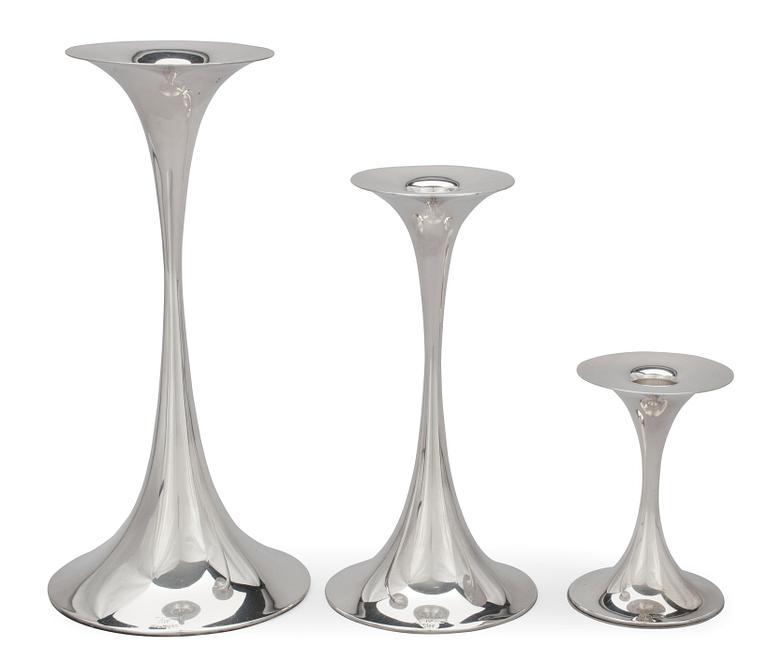 Tapio Wirkkala, A SET OF THREE CANDLESTICKS.