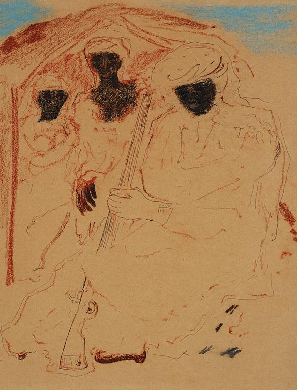 Carl Fredrik Hill, Figures by a tent.