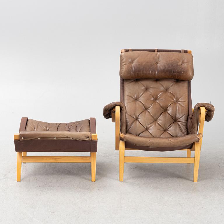 Bruno Mathsson, a "Pernilla" armchair with ottoman, Dux, Sweden.