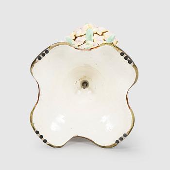 Flower pedestal, majolica, early 20th century.