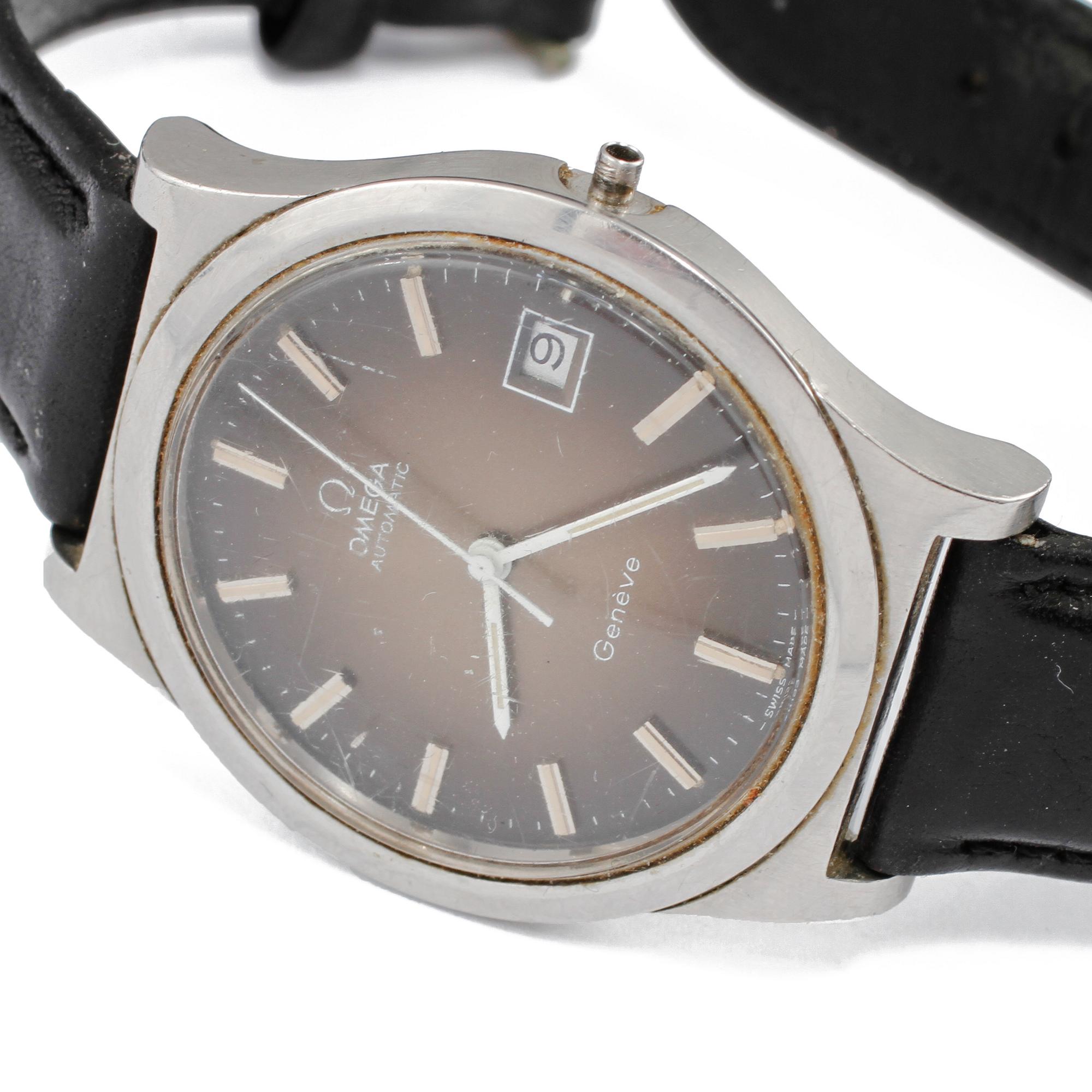 HERRARMBANDSUR, stål, Omega Geneve, 1900-talets senare del.