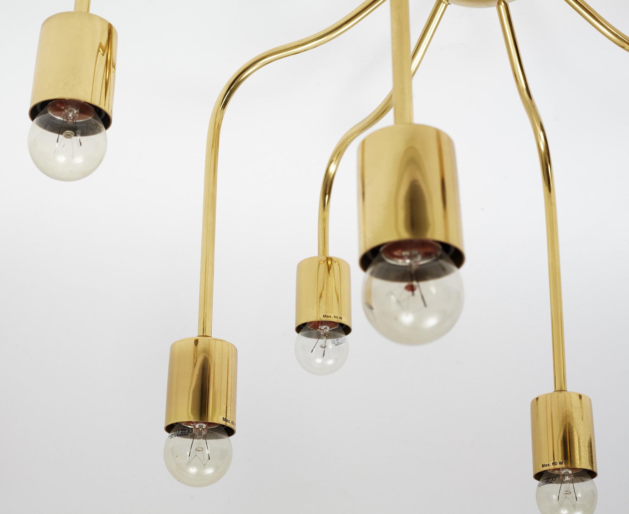 Josef Frank, a brass ceiling lamp, model 2358, Firma Svenskt Tenn, Sweden.