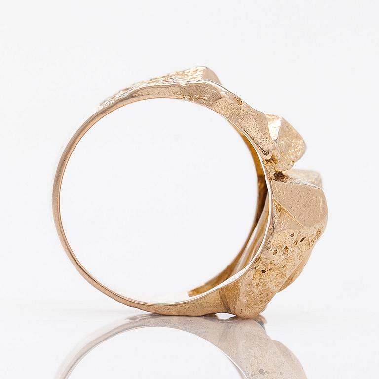 Björn Weckström, ring "Turmalinbro", 14K guld och turmalin. Lapponia 1972.