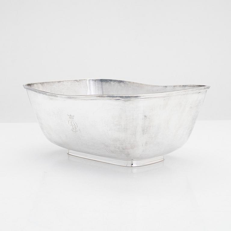 A 1950s silver bowl, maker's mark of Carl Fredrik Carlman, Stockholm 1955.