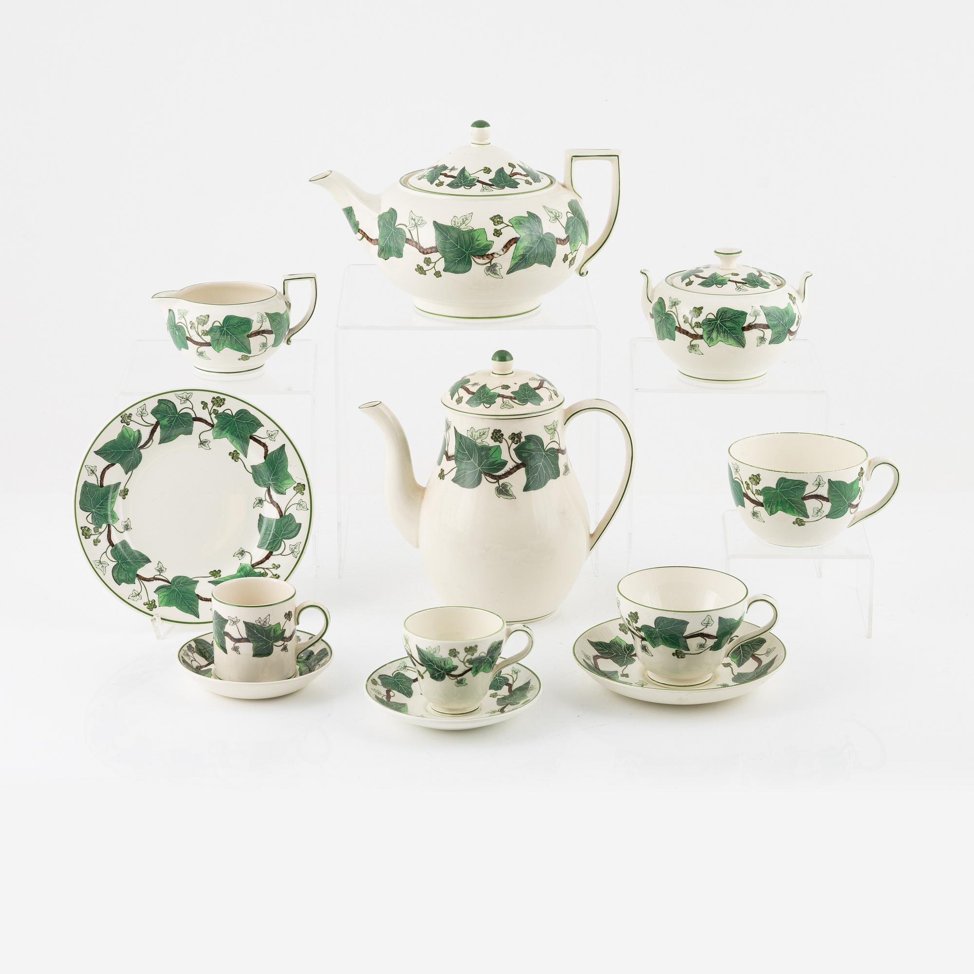 A 56-piece coffee and tea service, 'Napoleon Ivy', creamware, Wedgwood, England.