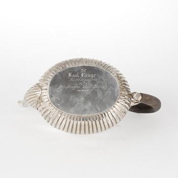PARTI SILVER, 3 delar, bl.a A.G. Dufva, Stockholm, 1923. Total vikt inkl del med trähandtag ca 1383 gram.