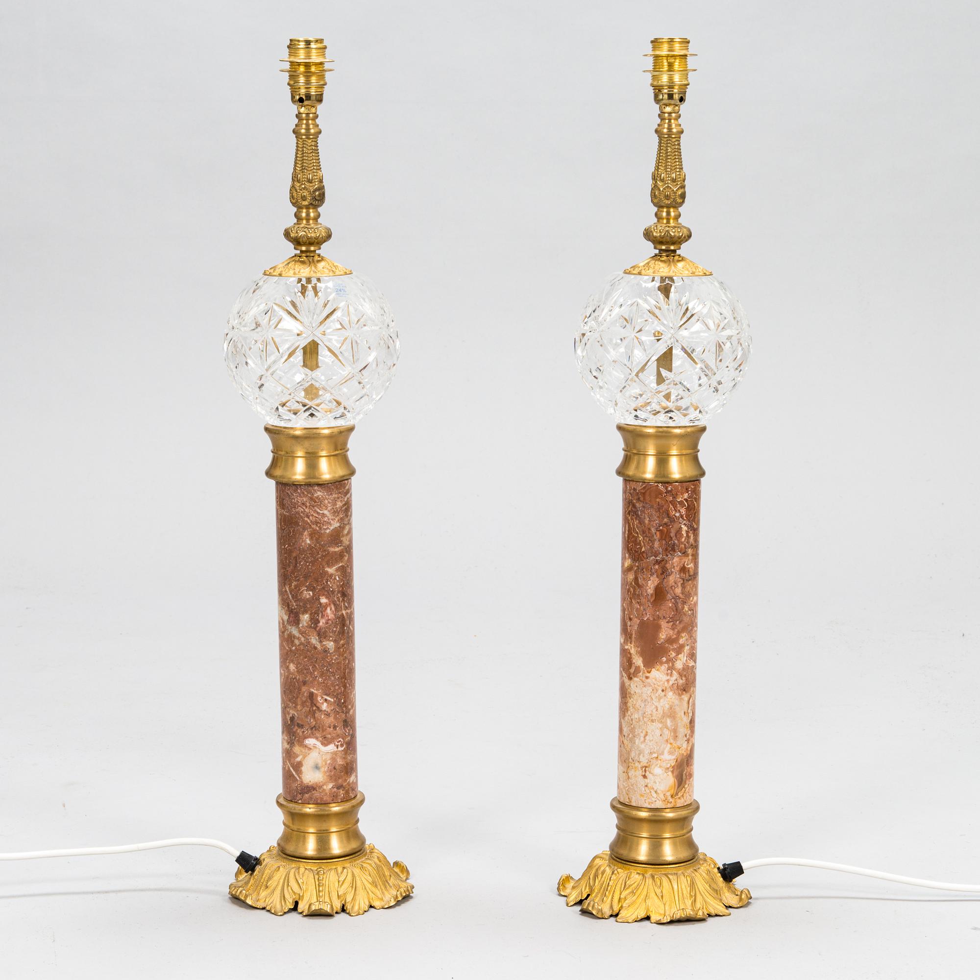 A pair of table lamps. Modern manufacturing.