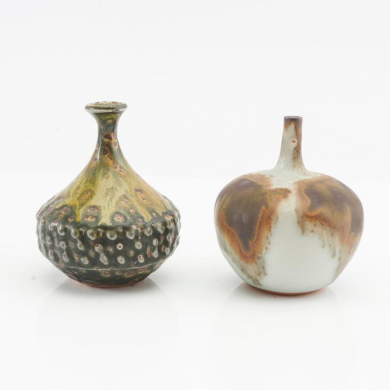 Rolf Palm, vaser och skålar 12 st  signerade glaserat stengods.