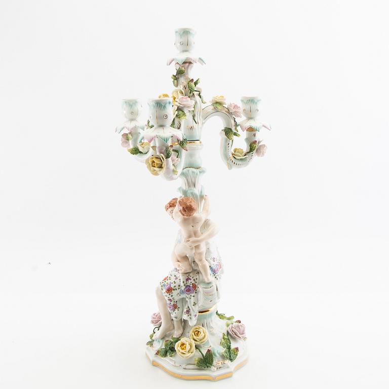 Candelabrum Rococo style Germany mid-20th century porcelain.