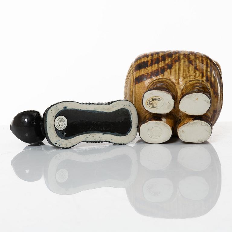 Lisa Larson, a set of six stoneware figurines, Gustavsberg.