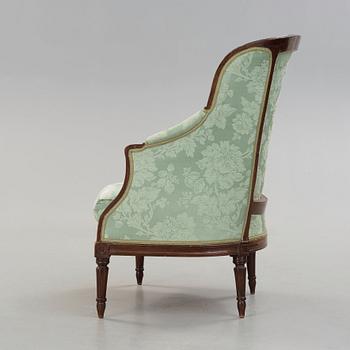 BERGERE, av Carl Fredrik Flodin (stolmakare i Stockholm 1776-92). Gustaviansk.