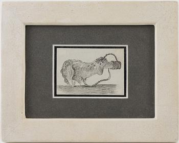 Salvador Dalí, "André Breton the Anteater" (Exlibris made for André Breton).