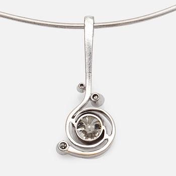 Pendant, old-cut diamond circa 1.40 ct, 18K white gold. A. Tillander, Helsinki 1971.