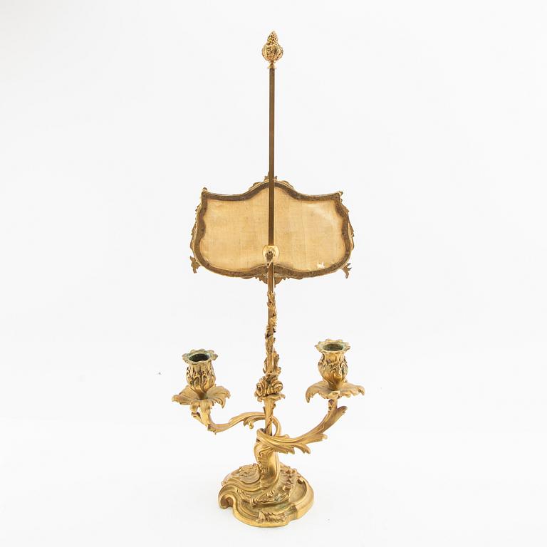 Reading candle holder, Rococo style, first half of the 20th century.