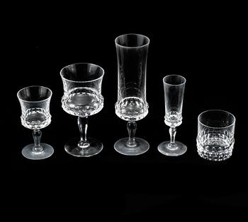 GLASSERVIS, 60 delar, glas, "Silvia", Ingeborg Lundin, Orrefors, 1900-talets andra hälft.