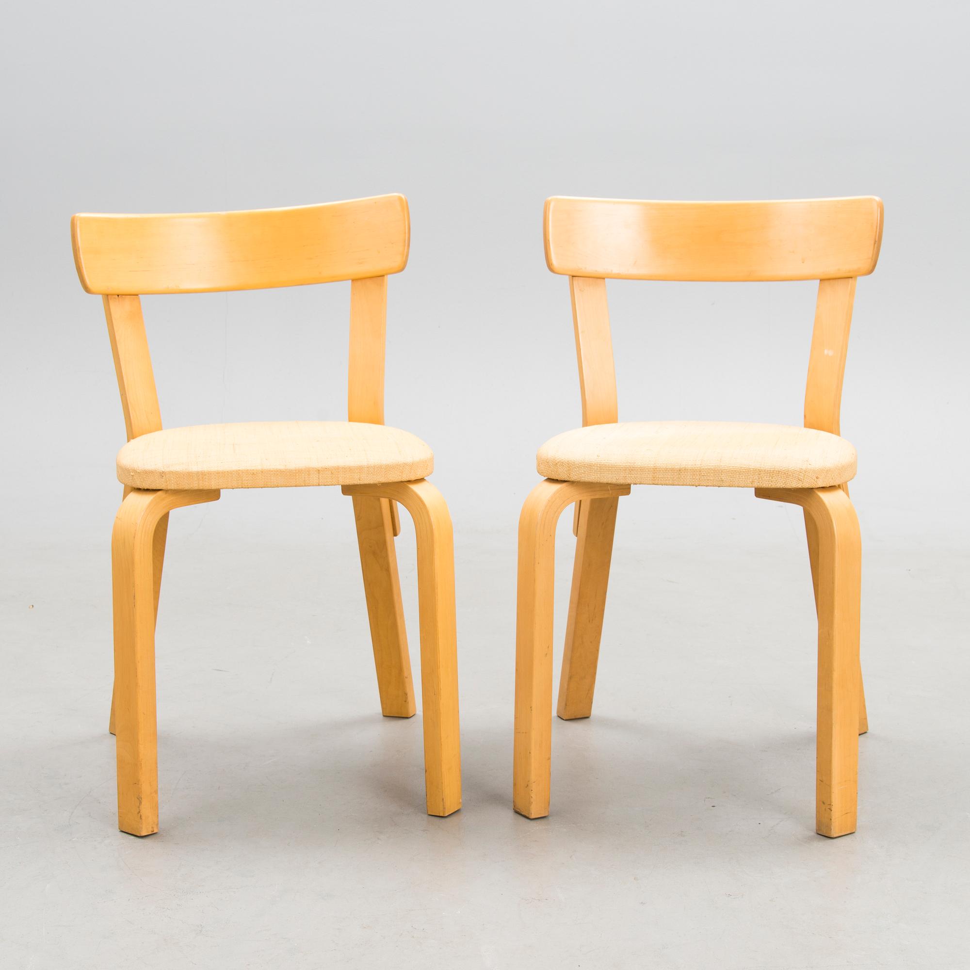 A set of four mid-20th century '69' chairs for Artek, Finland.
