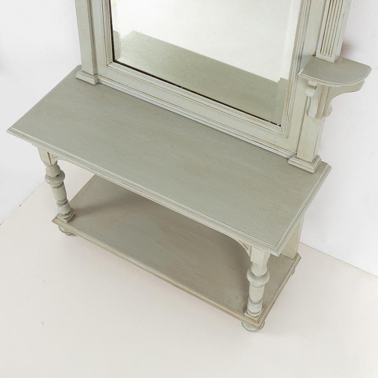 Mirror with console table, early 20th century.