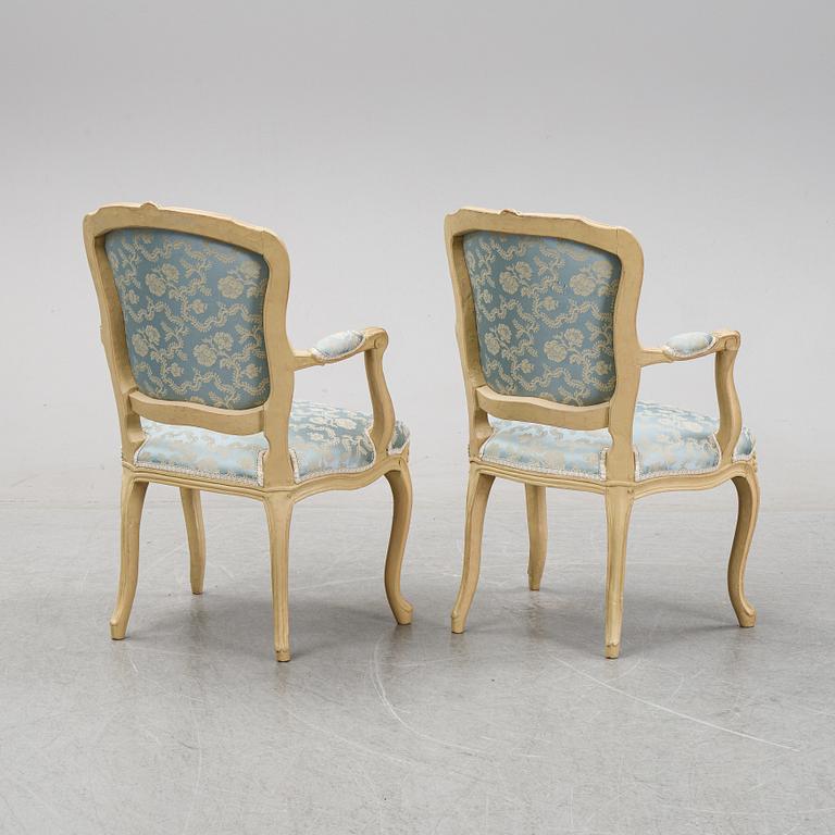 A pair of rococo archairs, second half of the 18th century.