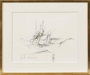HORST JANSSEN, a drawing, signed HJ and dated 76.