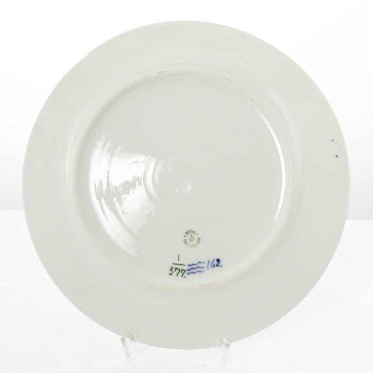 Royal Copenhagen, 35 pieces of a porcelain 'Blue Fluted' half lace dinner service, Denmark, 1889-1978.