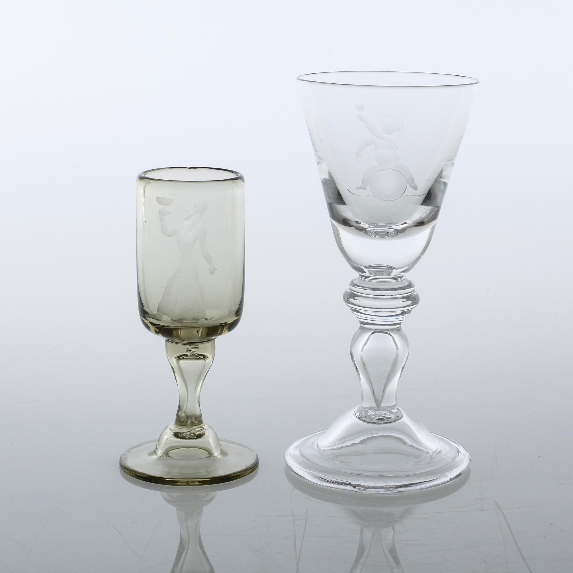 GLAS, 15 st, Kjell Löwenadler, delvis signerade, 1900-talets första hälft.