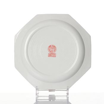 Karin Björquist, a 76-piece “Röd kant” bone china dinner service, Gustavsberg, post 1968.