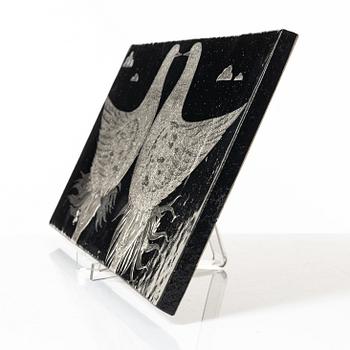 Stig Lindberg, a glazed stoneware plaque, Gustavsberg Studio 1950s-60s.