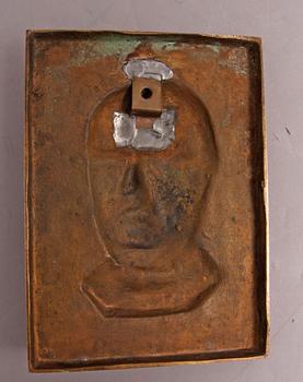 JOHANNES COLLIN, relief, brons, sign, 1910.