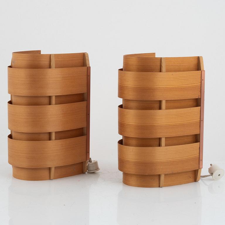 Hans-Agne Jakobsson, wall lamps, a pair, Elysett, Markaryd, 1970s.