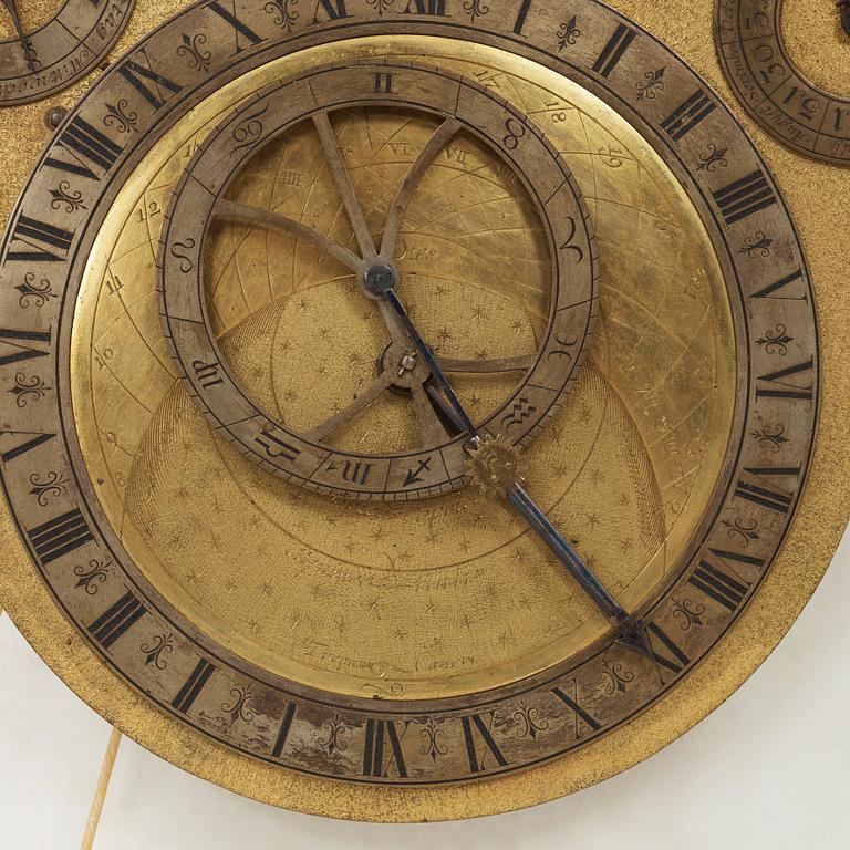 An astronomical longcase clock by Johann Joseph Langschwert court-watchmaker, Würzburg, circa 1750.