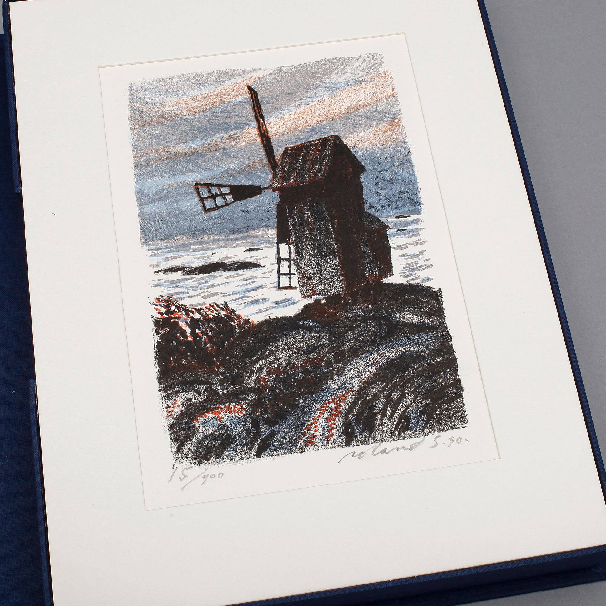 ROLAND SVENSSON. 4 färglitografier i kassett, signerade samt numrerad 15/200.