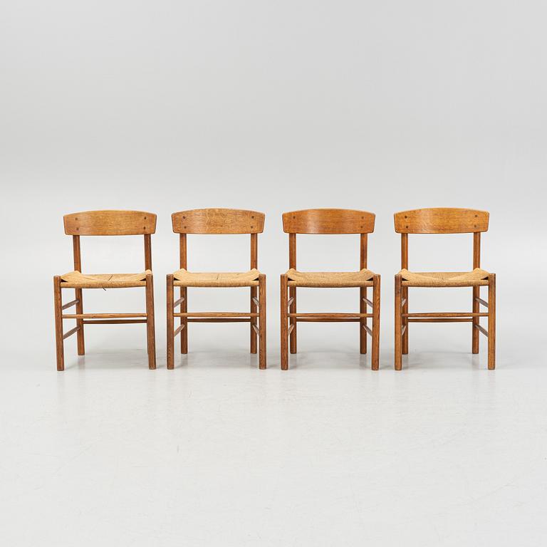 Børge Mogensen, chairs, 4 pcs, model "J39", Denmark, second half of the 20th century.
