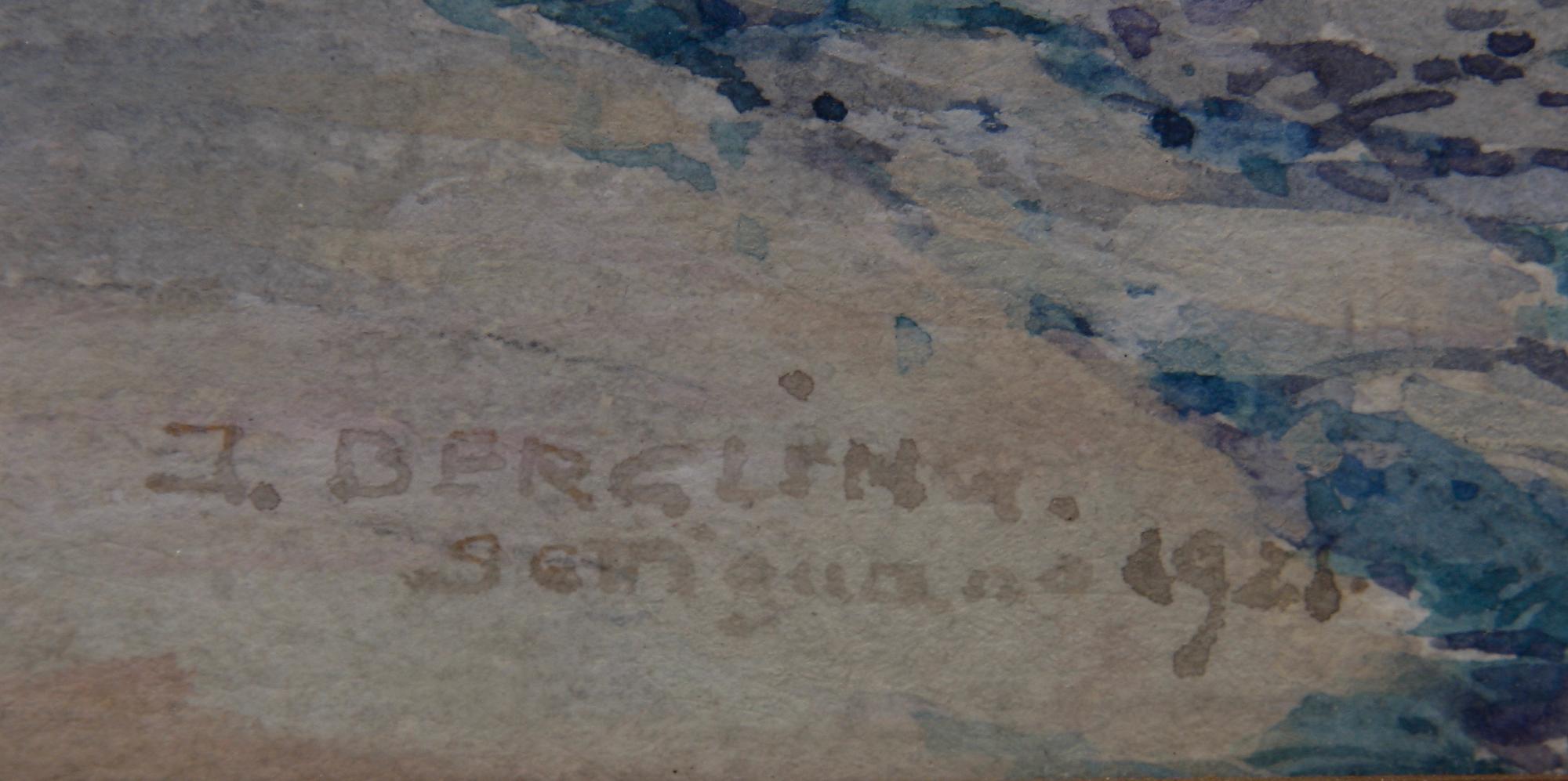 BERGLING, JOHAN. Akvarell, sign o dat 1923.