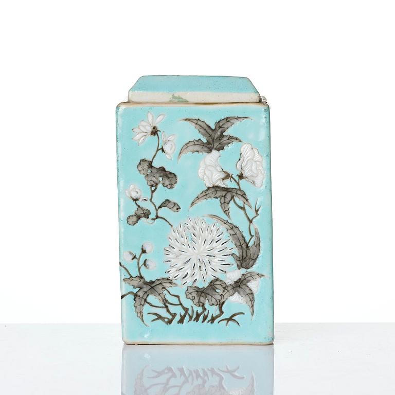 Skål med lock samt ask med lock, porslin. Qingdynastin, Guangxu (1875-1908).