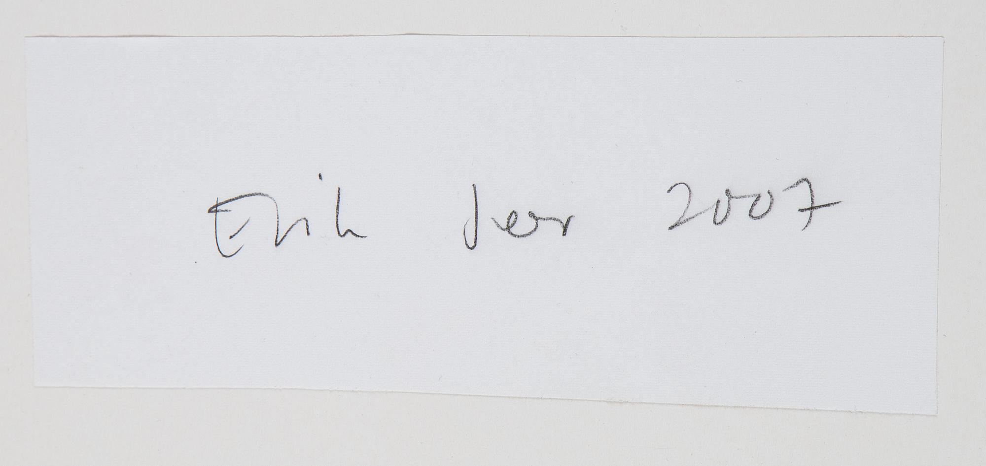 Erik Jeor, watercolour, signed and dated 2007 verso.