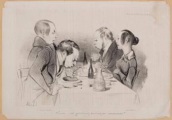 HONORÉ DAUMIER, among others,  lithographs, 9, stamped signature.