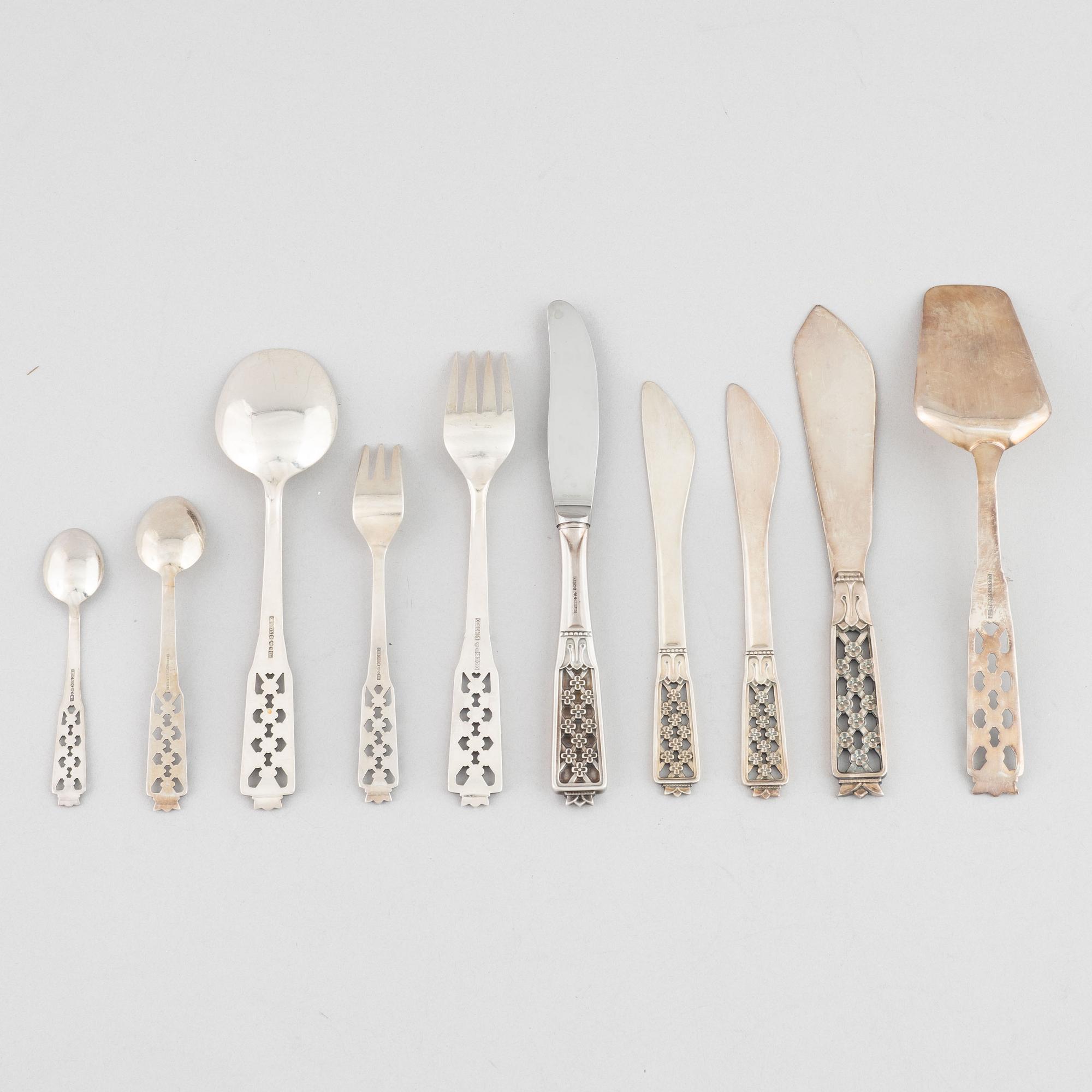 Cutlery service, 77 pieces, silver, model "Princess", Cesons, Gothenburg, some 1980.