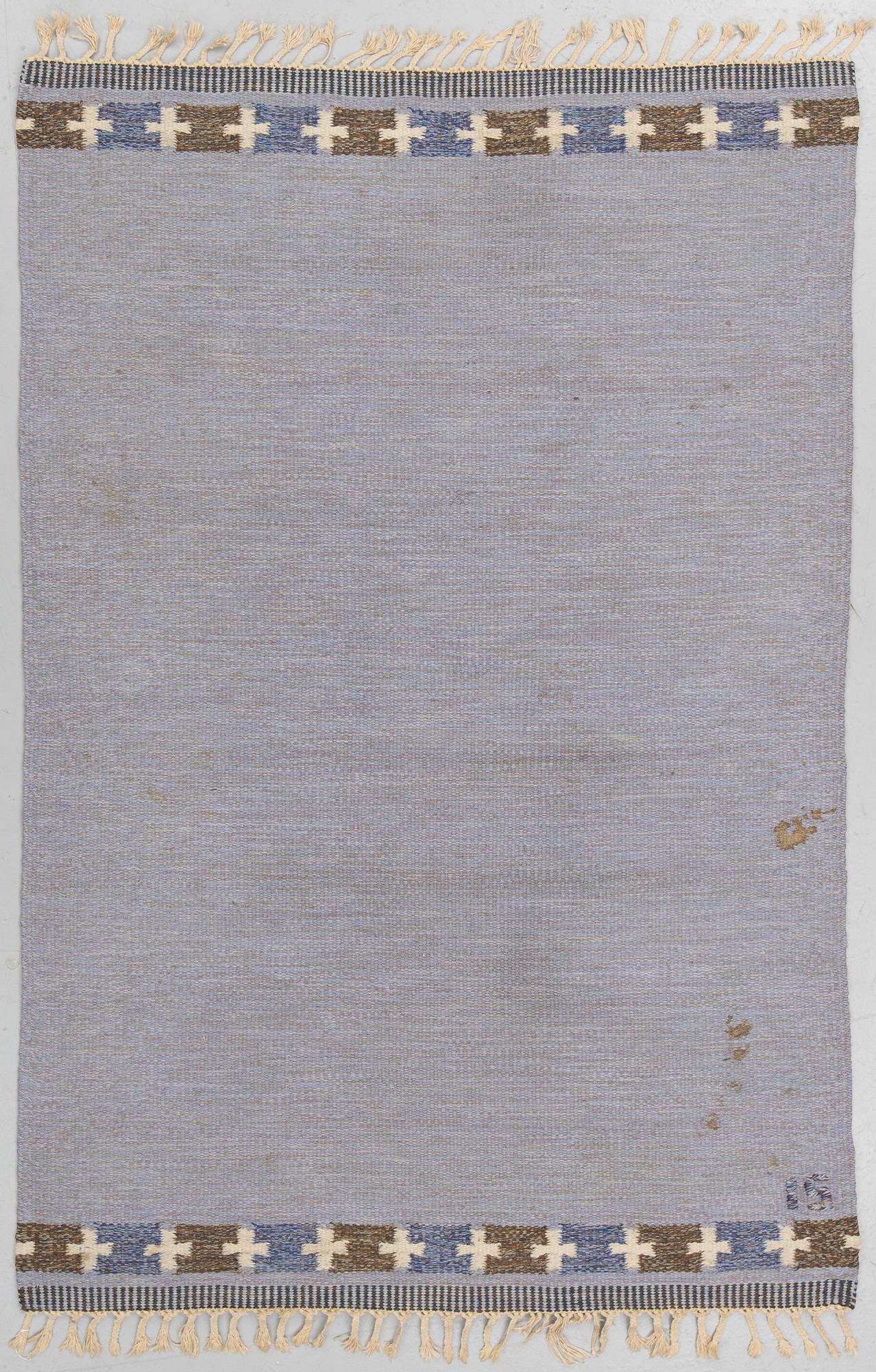 MATTO, flat weave, ca 202 x 137 cm, signed IS (probably Ingegerd Silow).