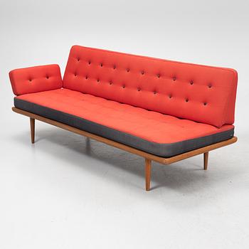 Peter Hvidt & Orla Mølgaard Nielsen, a corner sofa with table, 'Minerva', France & Daverkosen, Denmark, 1950's.