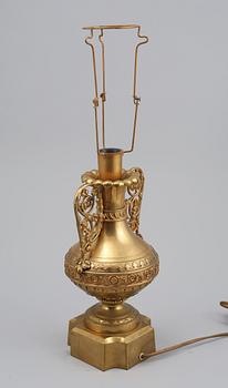 BORDSLAMPA, mässing, empirestil, 1900-talets första hälft.