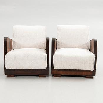 Armchairs, a pair, Art Deco style, 20th century.