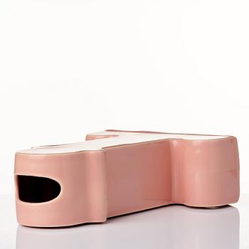 Ettore Sottsass, a "Shiva" pink glazed ceramic vase, B.D Barcelona, Spain post 1973.