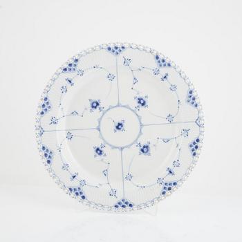 Plates, 3 pcs, porcelain, "Musselmalet", full lace, Royal Copenhagen, Denmark.