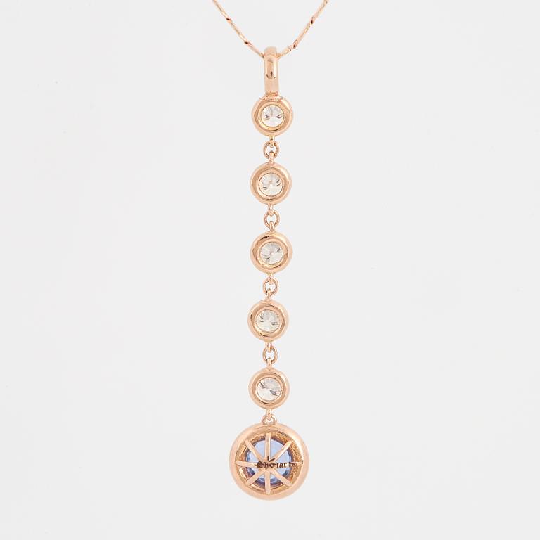 Sapphire and brilliant-cut diamond necklace.