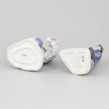 A set of four porcelain figurines, Bing & Grøndahl and Royal Copenhagen, Denmark.