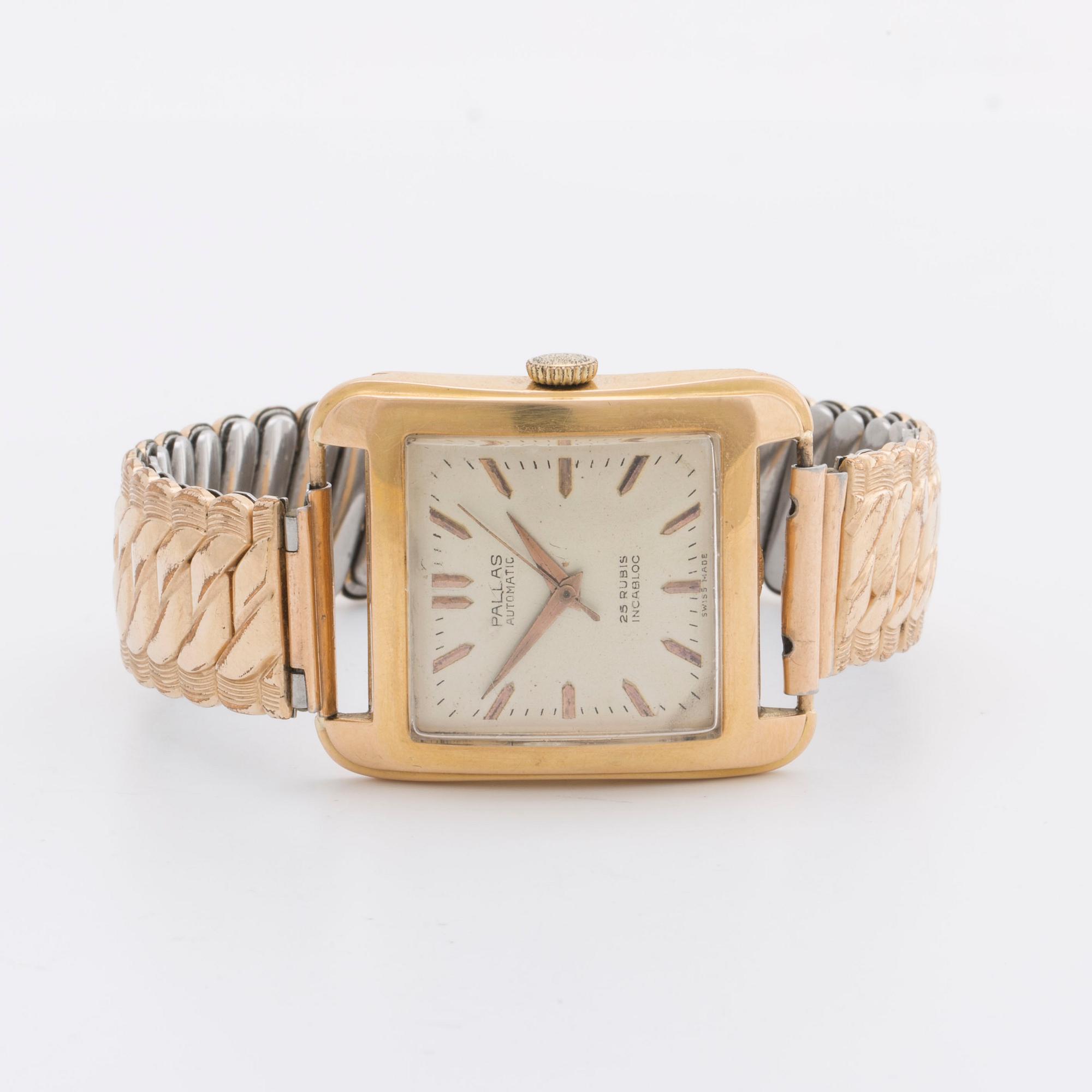 ARMBANDSUR, 18 k, Pallas 17 Rubis, Incablock, 1900-talets andra hälft.