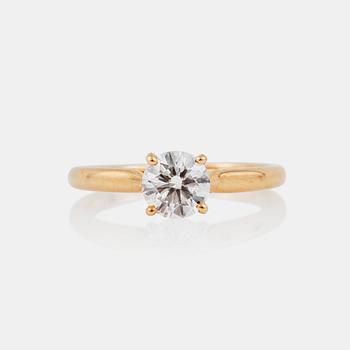 1191. A brilliant-cut diamond, 0.73 ct, ring. Signed Cartier. Quality of diamond circa H/VS.