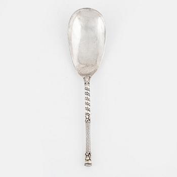 A Russian 19th Century Silver Spoon, unidentified makers mark, Kostroma 1860.