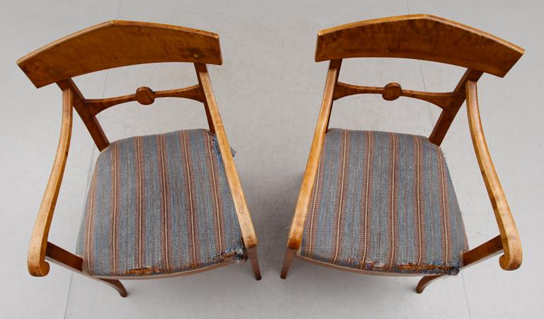 KARMSTOLAR, 1 par, Karl Johan, 1800-talets mitt.